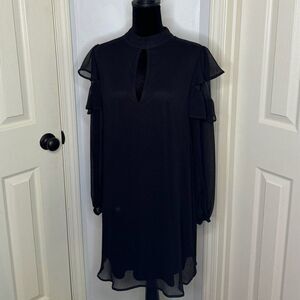 Express - Size L - Black Bohemian Flowy Ruffle Dress
